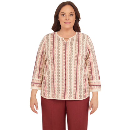 Alfred Dunner Women's Plus-Size Vertical Texture Sweater