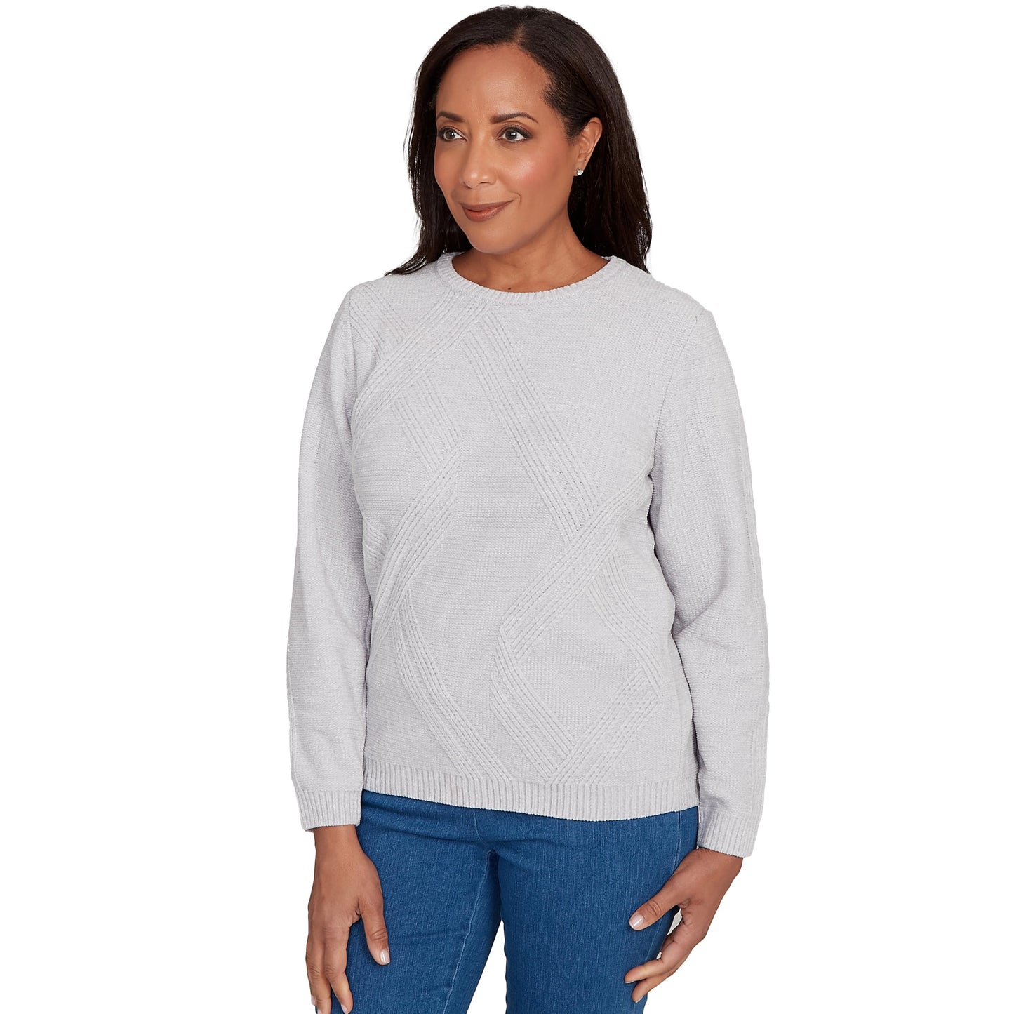 Alfred Dunner Women's Cable Chenille Pullover Sweater