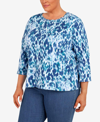 Alfred Dunner Women's Plus-Size Playful Animal Print Top