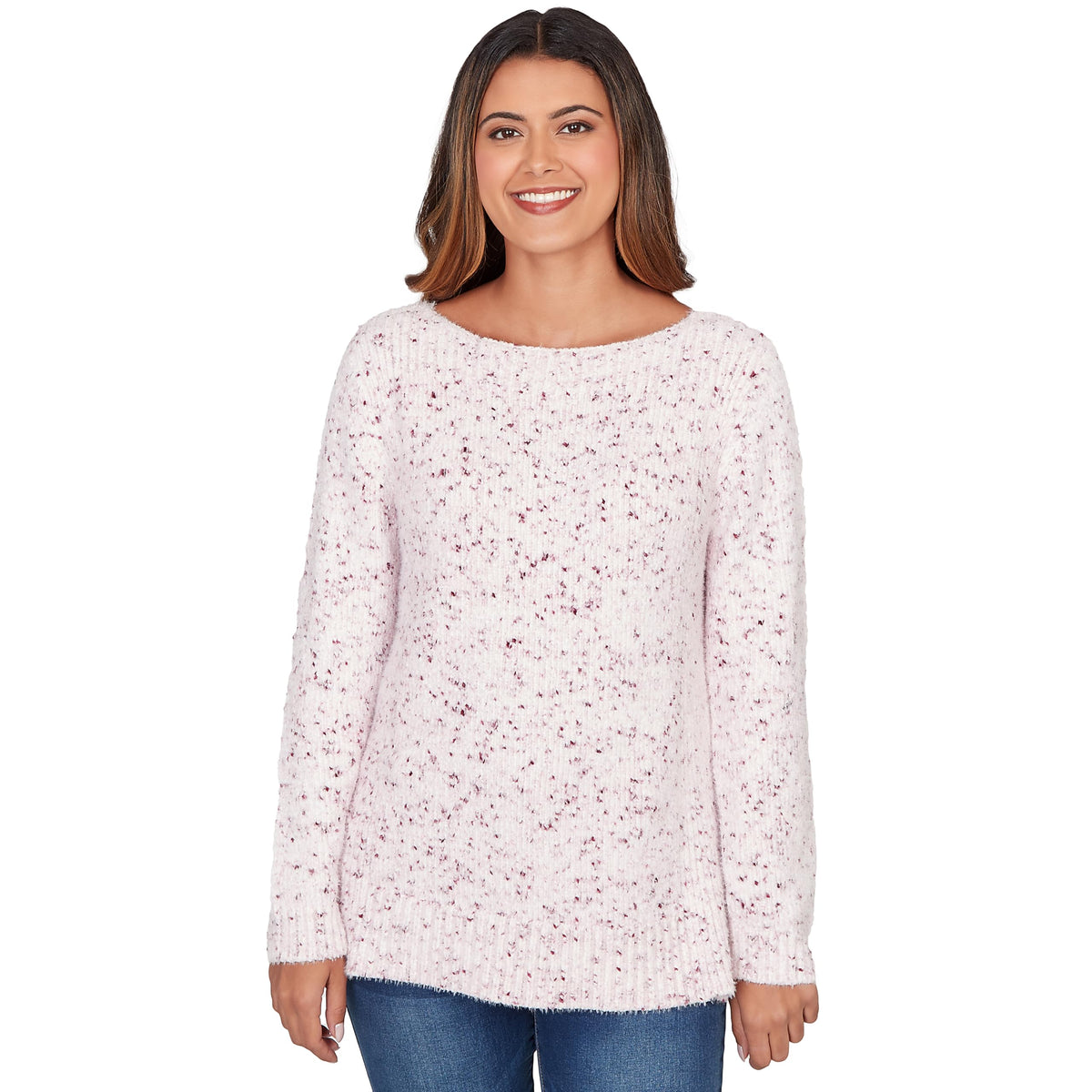 Ruby Rd. Pullover Chenille Sweater (US, Alpha, Medium, Regular, Petite, Petite, Ivory/Multi)