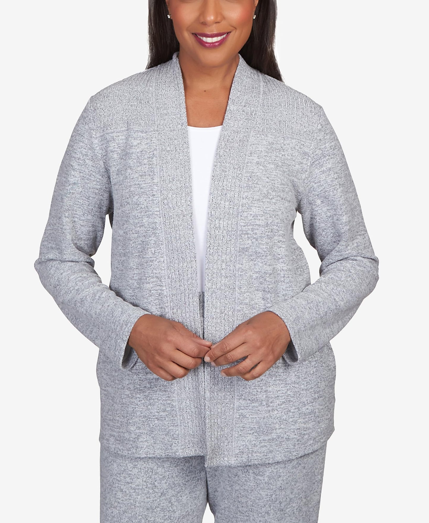 Alfred Dunner Comfort Zone Open Front Cardigan