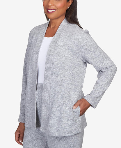 Alfred Dunner Comfort Zone Open Front Cardigan