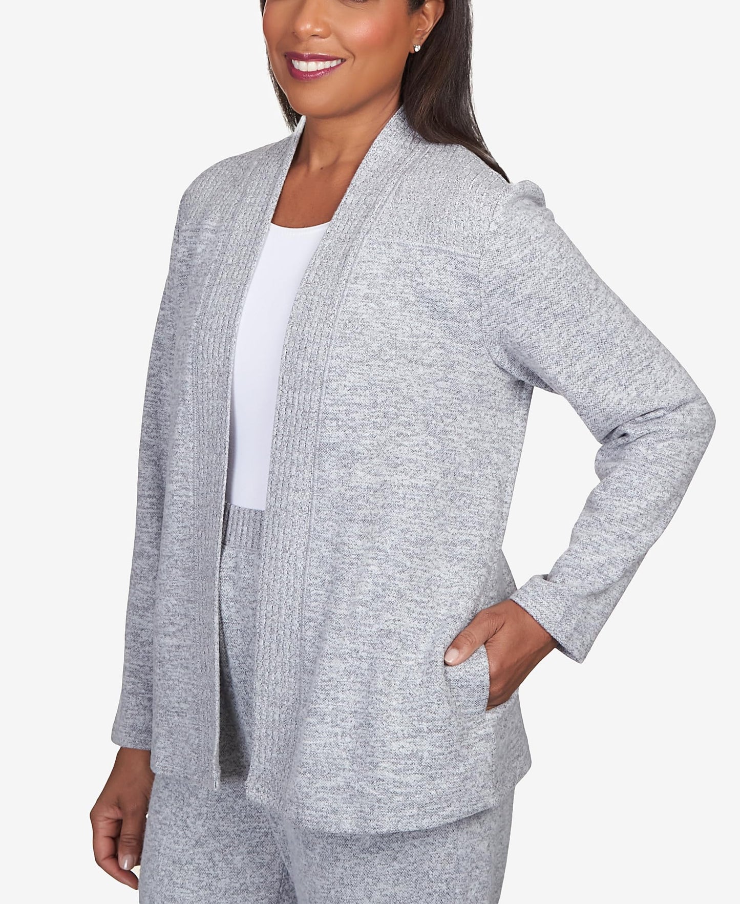 Alfred Dunner Comfort Zone Soft Cardigan with Pocket