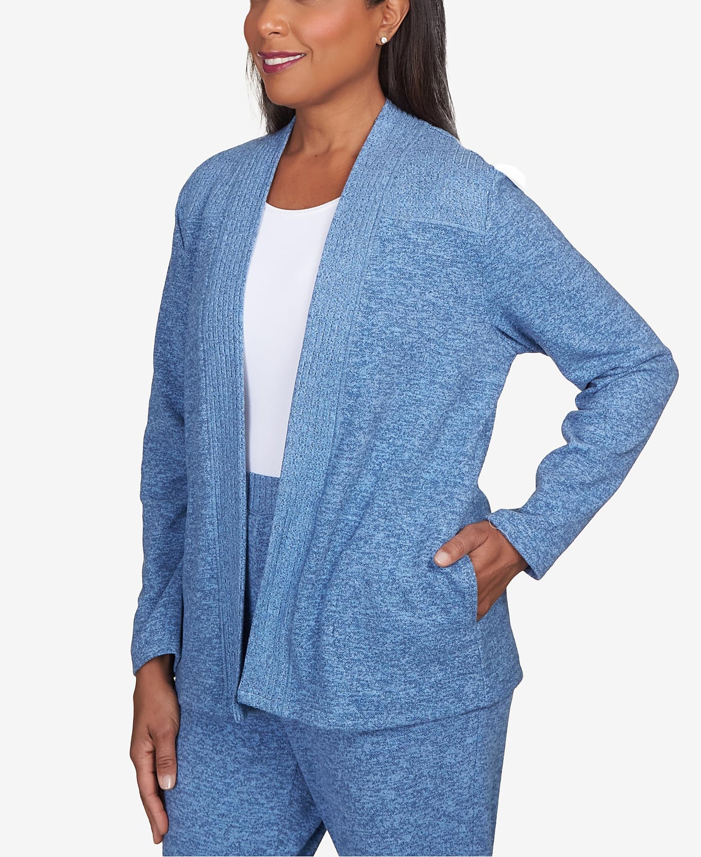 Alfred Dunner Comfort Zone Open Front Cardigan