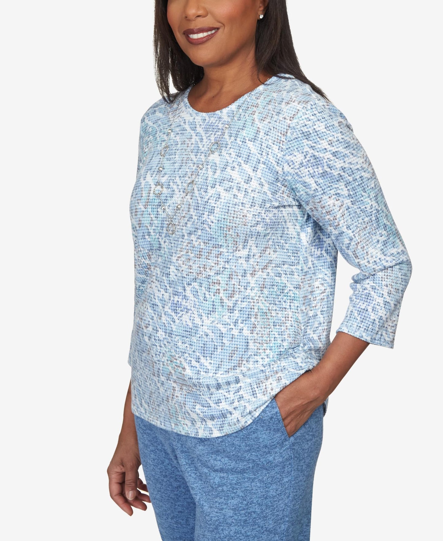 Alfred Dunner Comfort Zone Animal Print Rayon Polyester Top