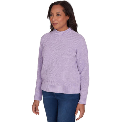 Alfred Dunner Classic Pattern Soft Turtleneck Sweater