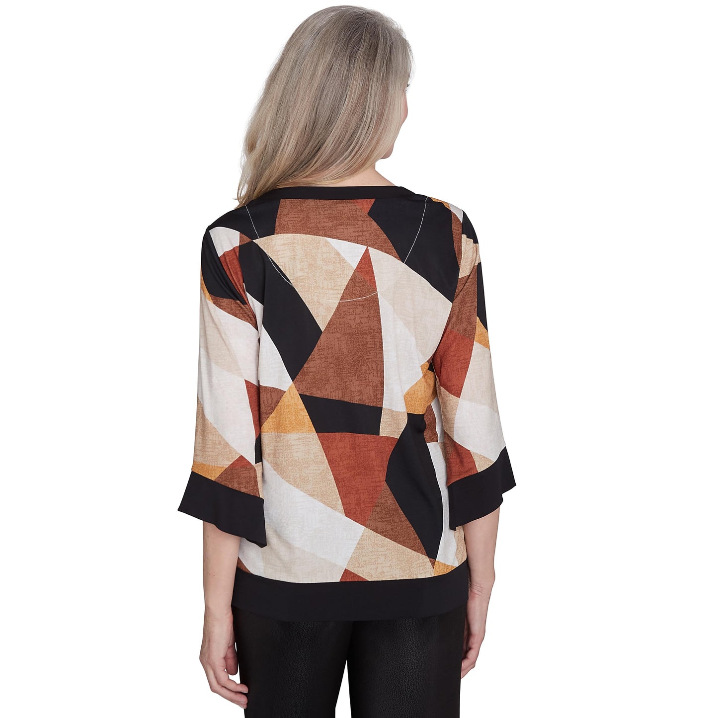 Alfred Dunner Rue Rivoli Trimmed Patchwork Polyester Top