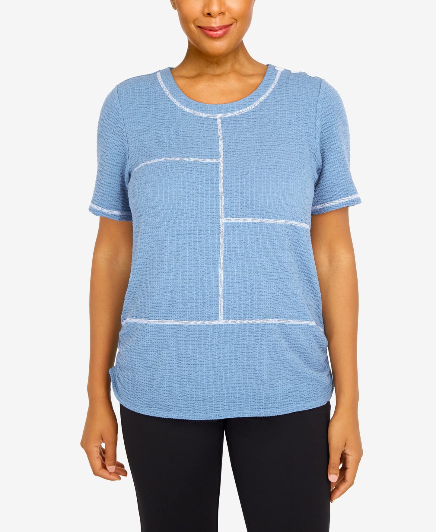 Alfred Dunner Women's Texture with OVERLOCK Stitch