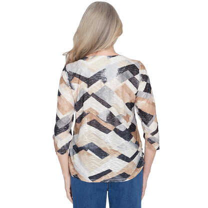 Alfred Dunner Classic Light Weight Multicolored Polyester Top