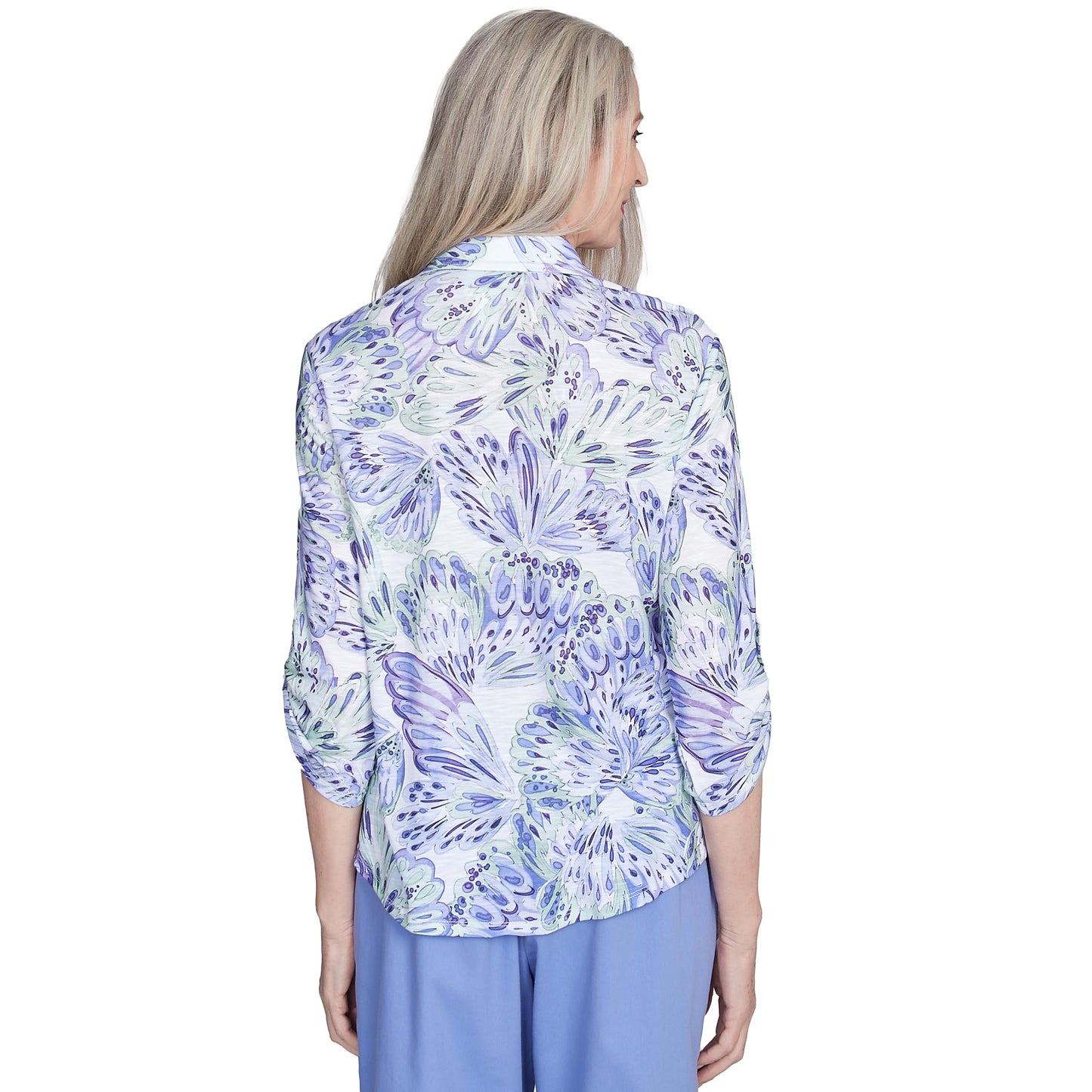 Alfred Dunner Butterflies Knit Shirt Polyester