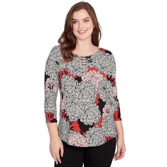 Ruby Rd. Knit Dahlia Top 3/4 Sleeve