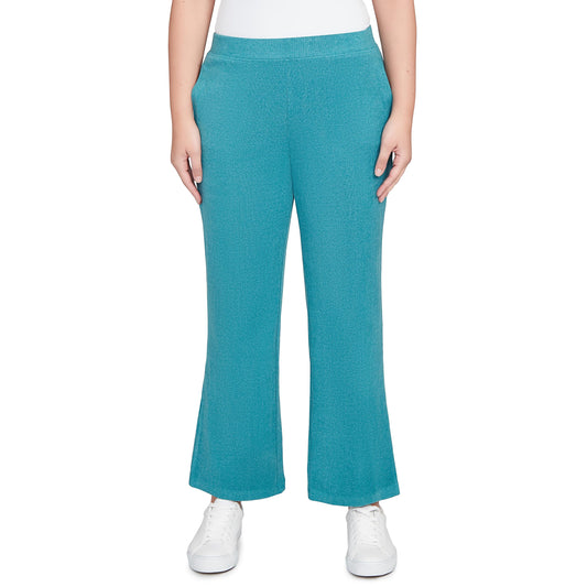 Ruby Rd. Luxe Stretch Rib Pants (US, Alpha, Small, Regular, Petite, Petite, Teal)