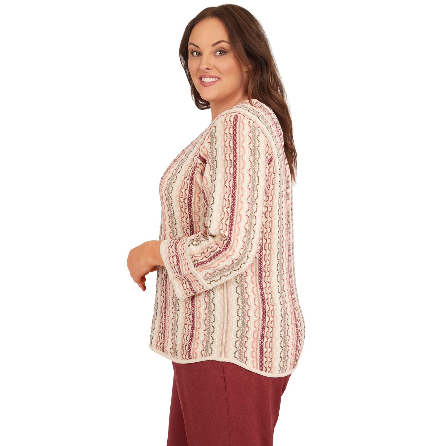 Alfred Dunner Women's Plus-Size Vertical Texture Sweater