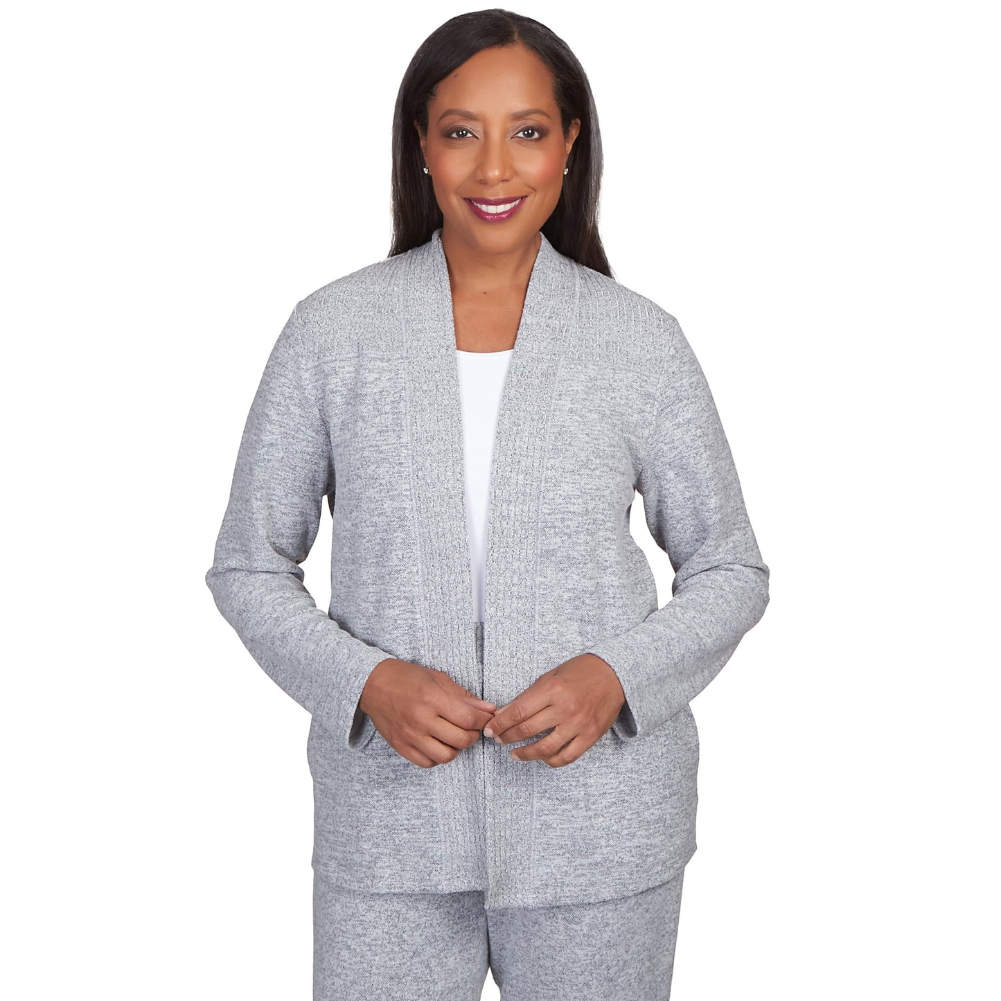 Alfred Dunner Comfort Zone Soft Cardigan with Pocket