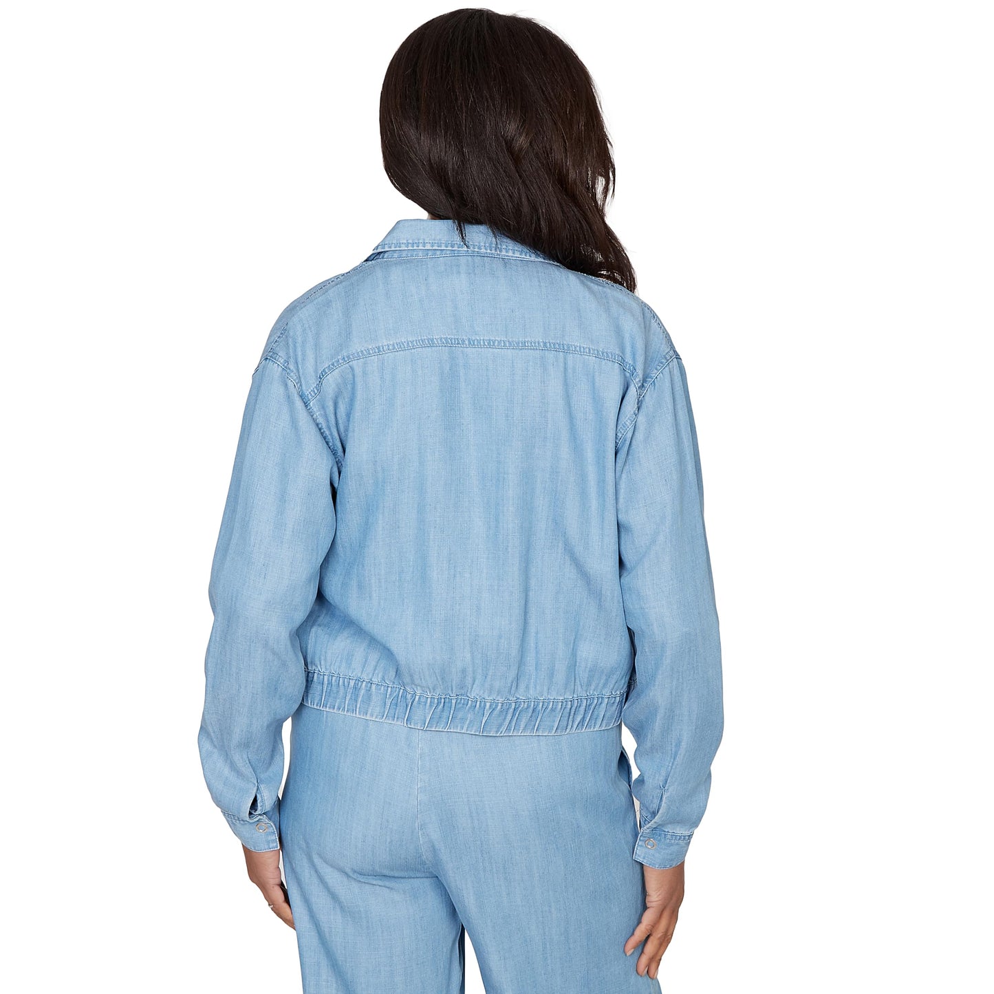Alfred Dunner Women's Casual Elastic Lyocell Shirt Jacket