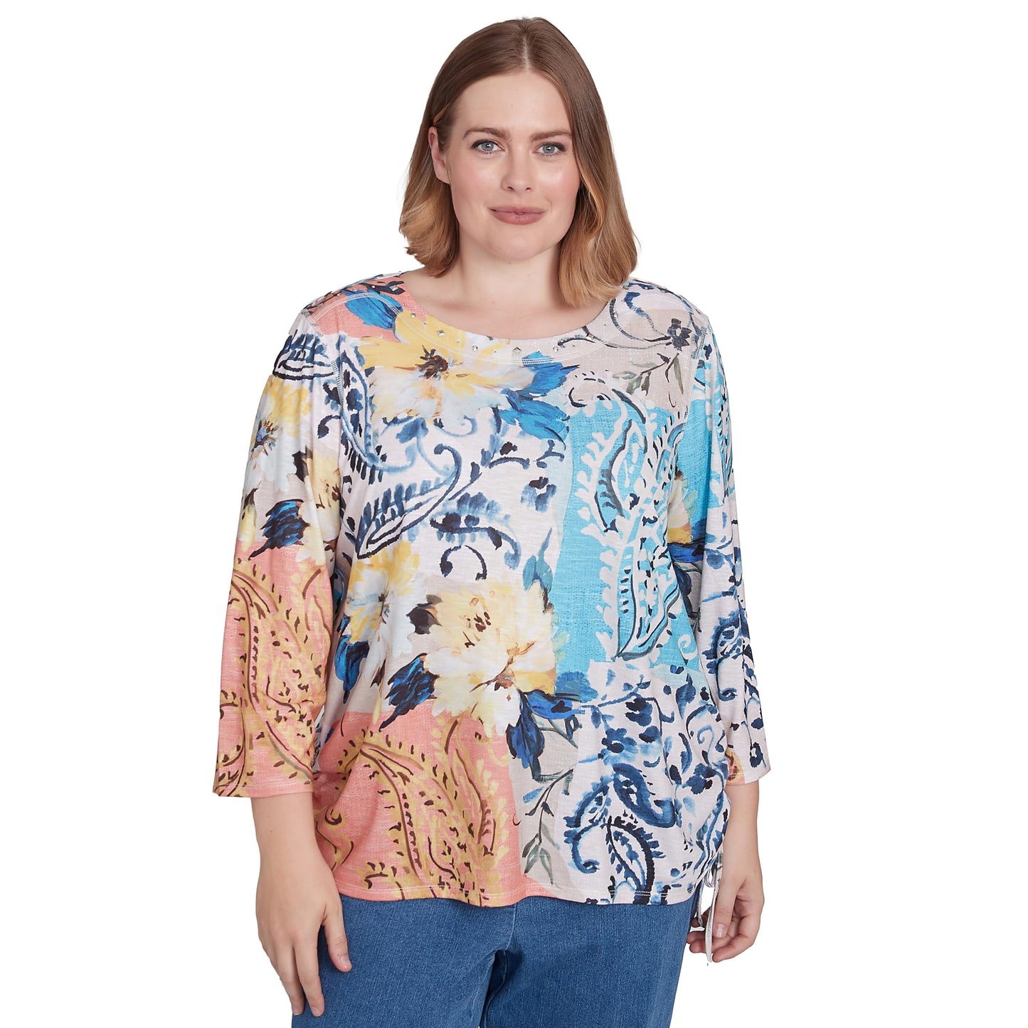 Floral Patch Drawstring Top