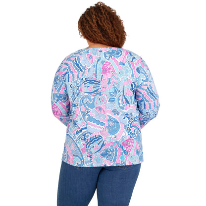 Alfred Dunner Women's Plus-Size Paisley Fish Top