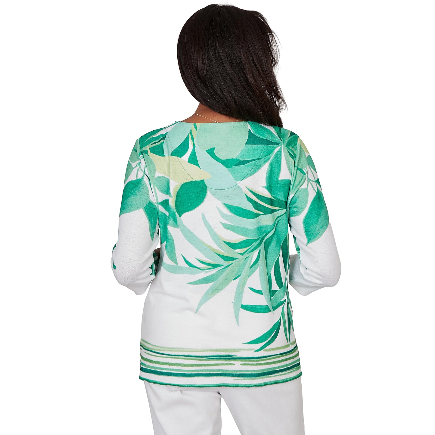 Alfred Dunner Women's Artisan Leaf Bordered Top