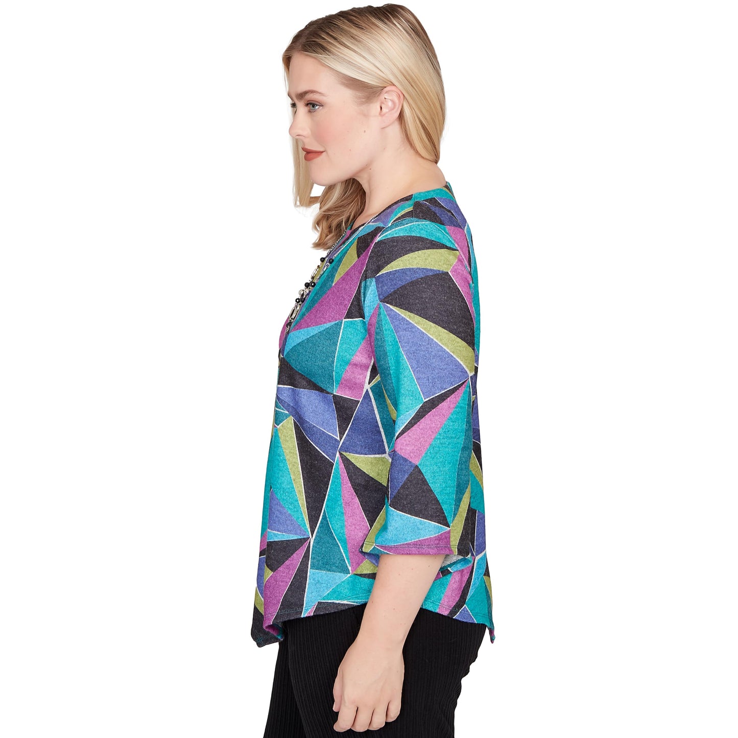 Abstract Stained Glass Top with Necklace
