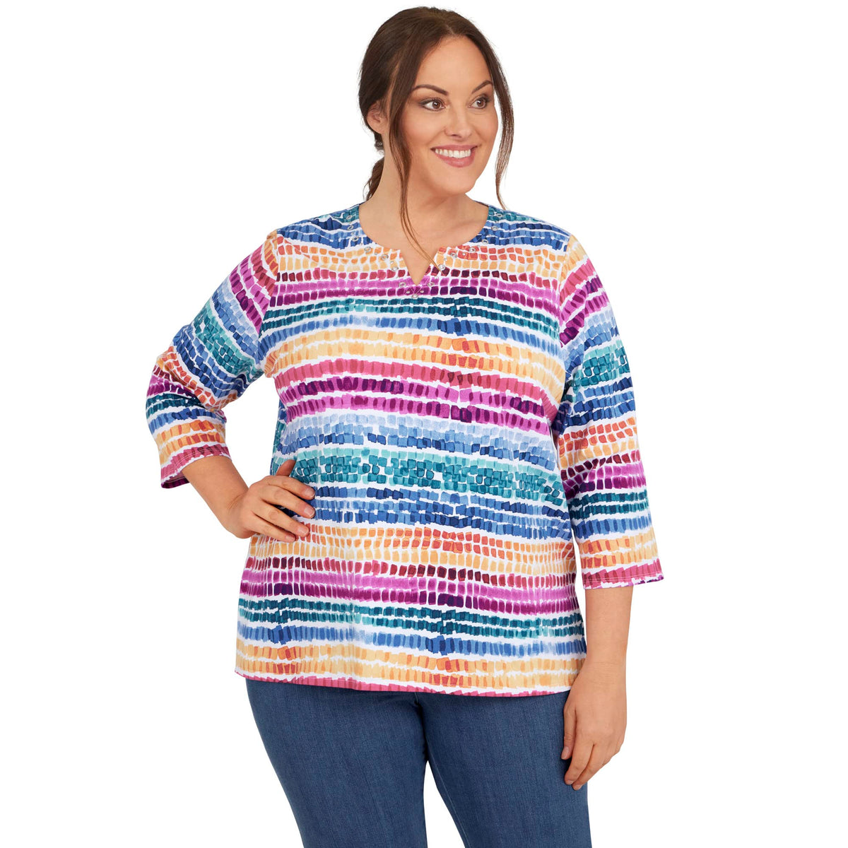 Alfred Dunner Women's Plus-Size CHICKLETS Size 3X Multi