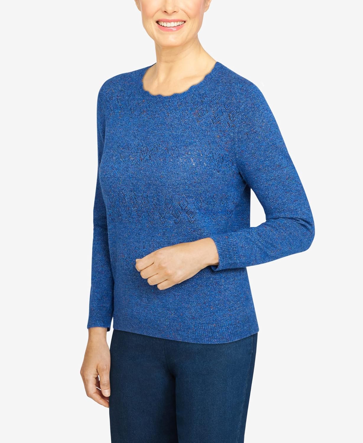 Alfred Dunner Women's Cozy Cashmelon Sweater Size XL Cobalt Multi