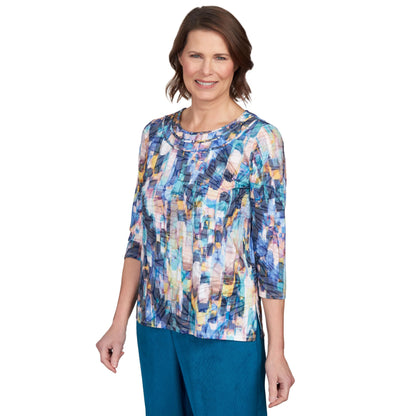 Alfred Dunner Brushstroke Lightweight Top