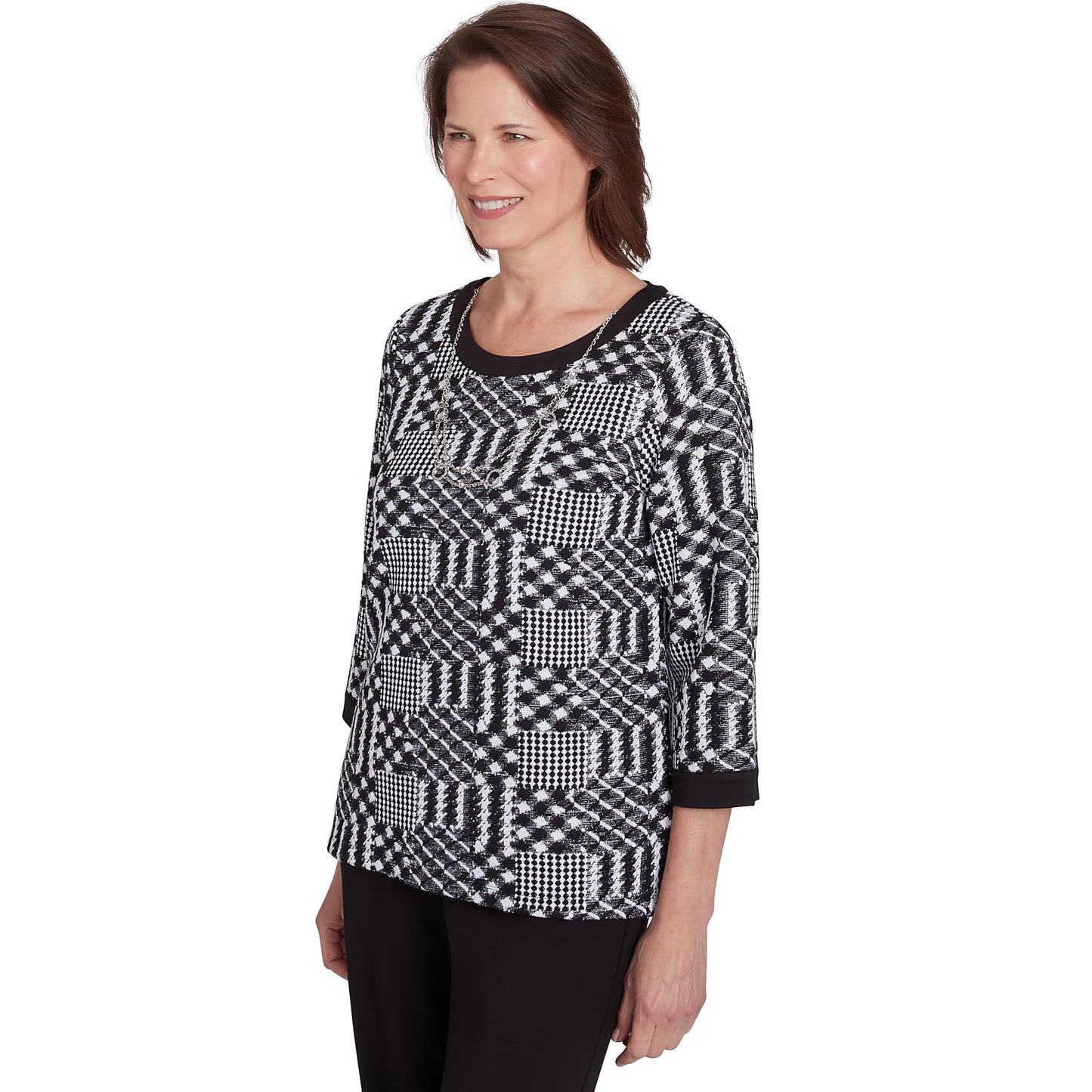Alfred Dunner Runway Ready (US, Alpha, Small, Regular, Regular, Standard, Multi/Black)
