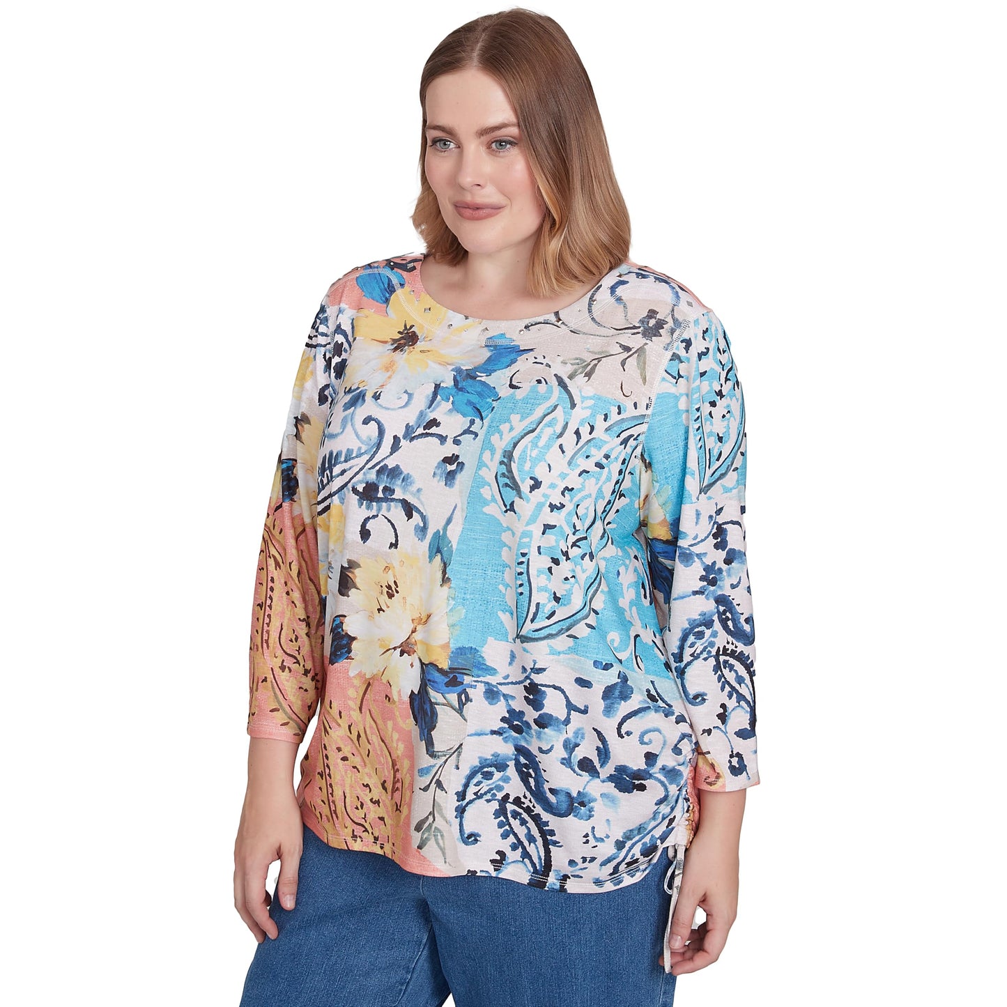Floral Patch Drawstring Top