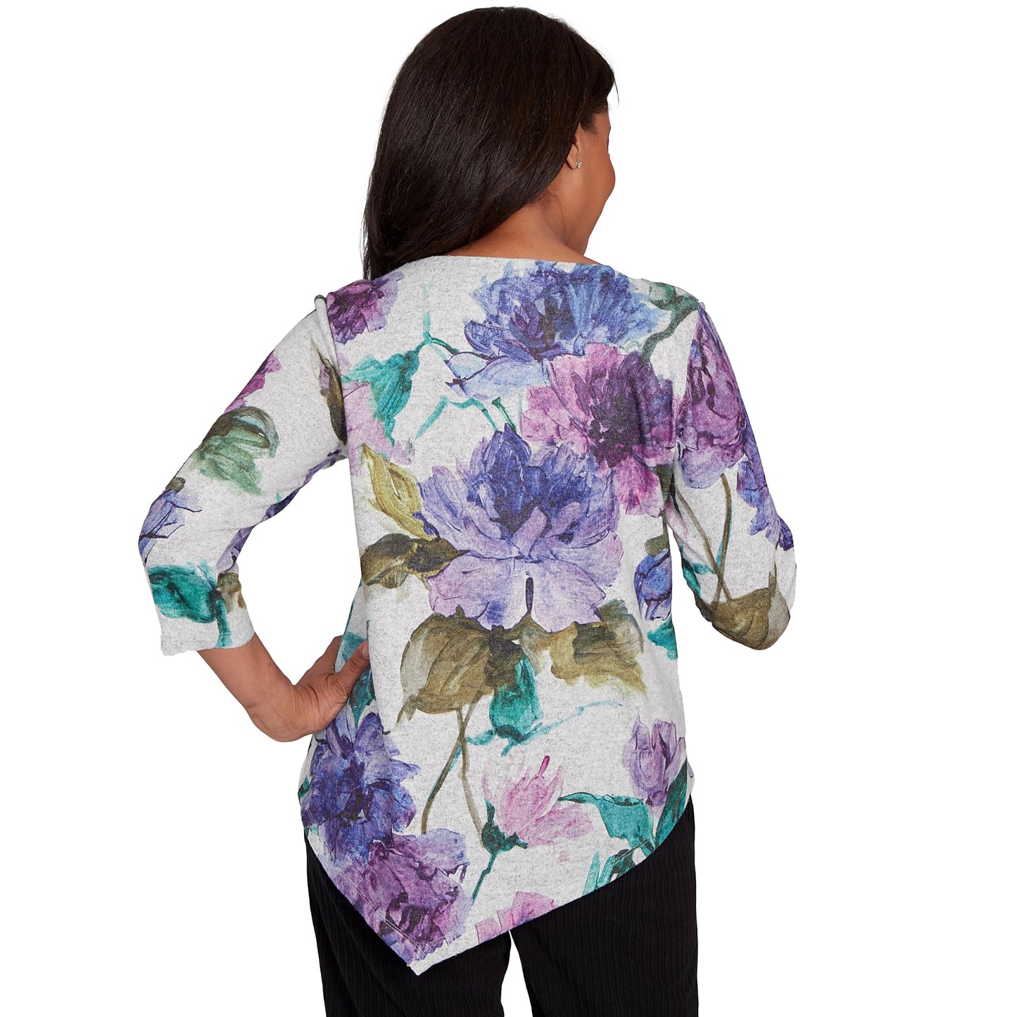 Asymmetrical Watercolor Flower Top