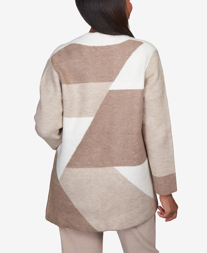 Alfred Dunner St.Moritz Warm Color Block Cardigan