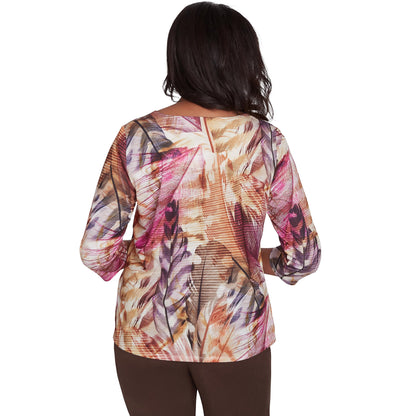 Alfred Dunner Wine Country Multi Color Polyester Top