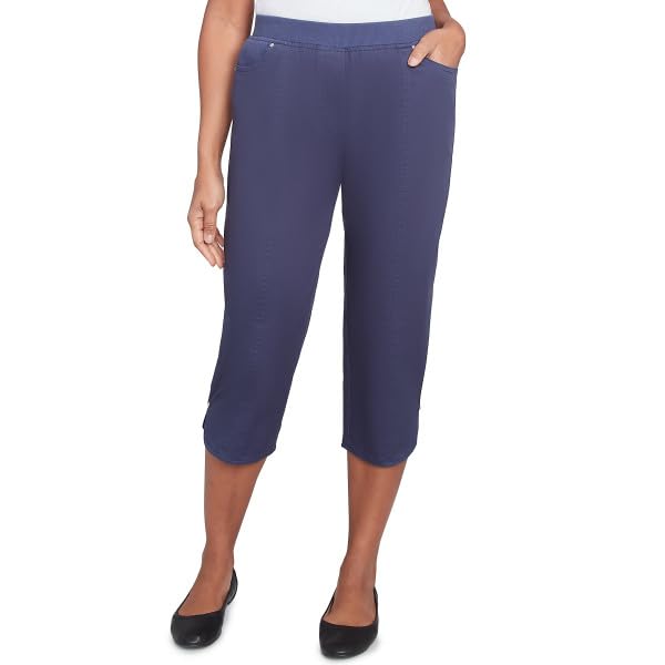 Alfred Dunner Nantucket Cotton Capri Pants with Tulip Edge