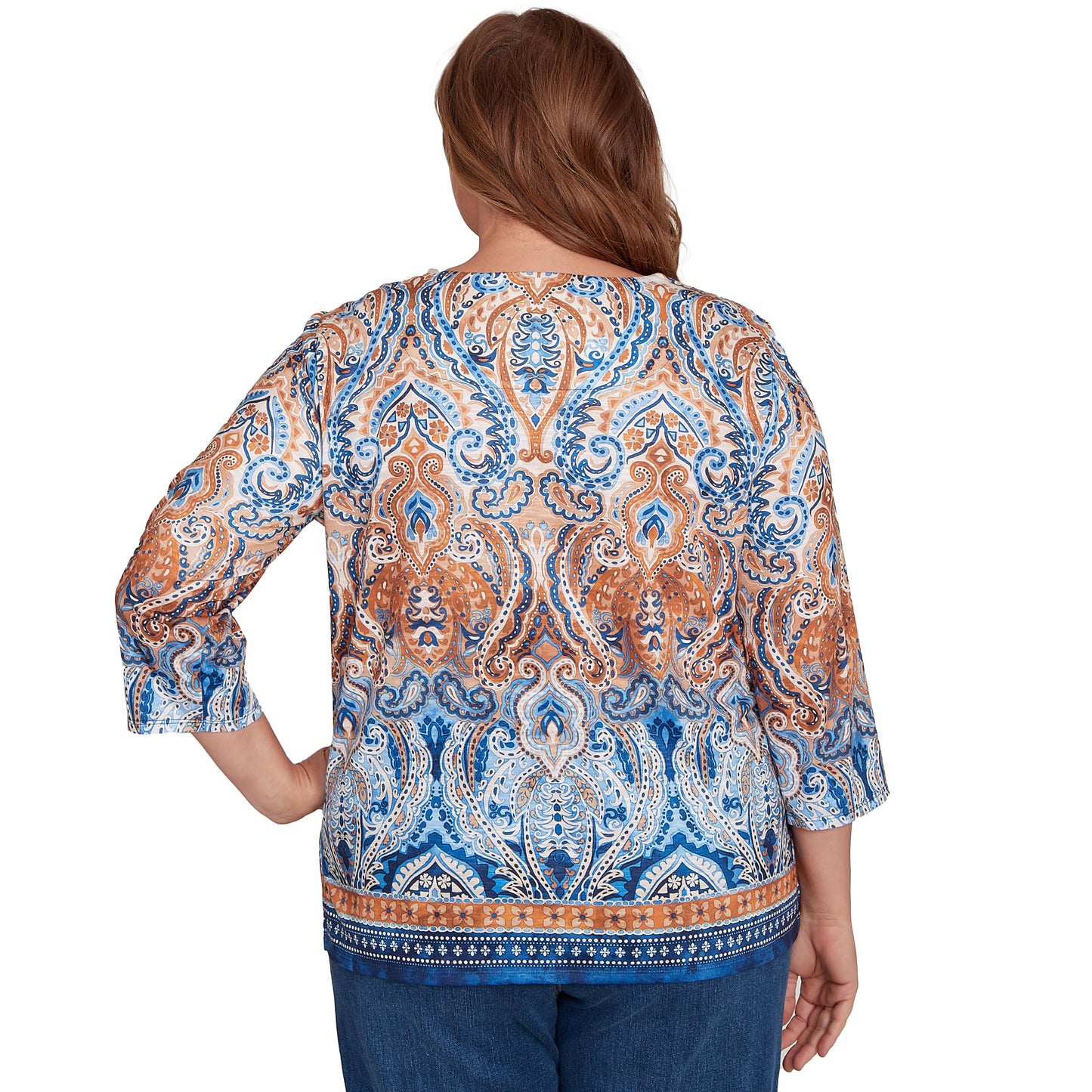 Medallion Bordered Square Neck Top
