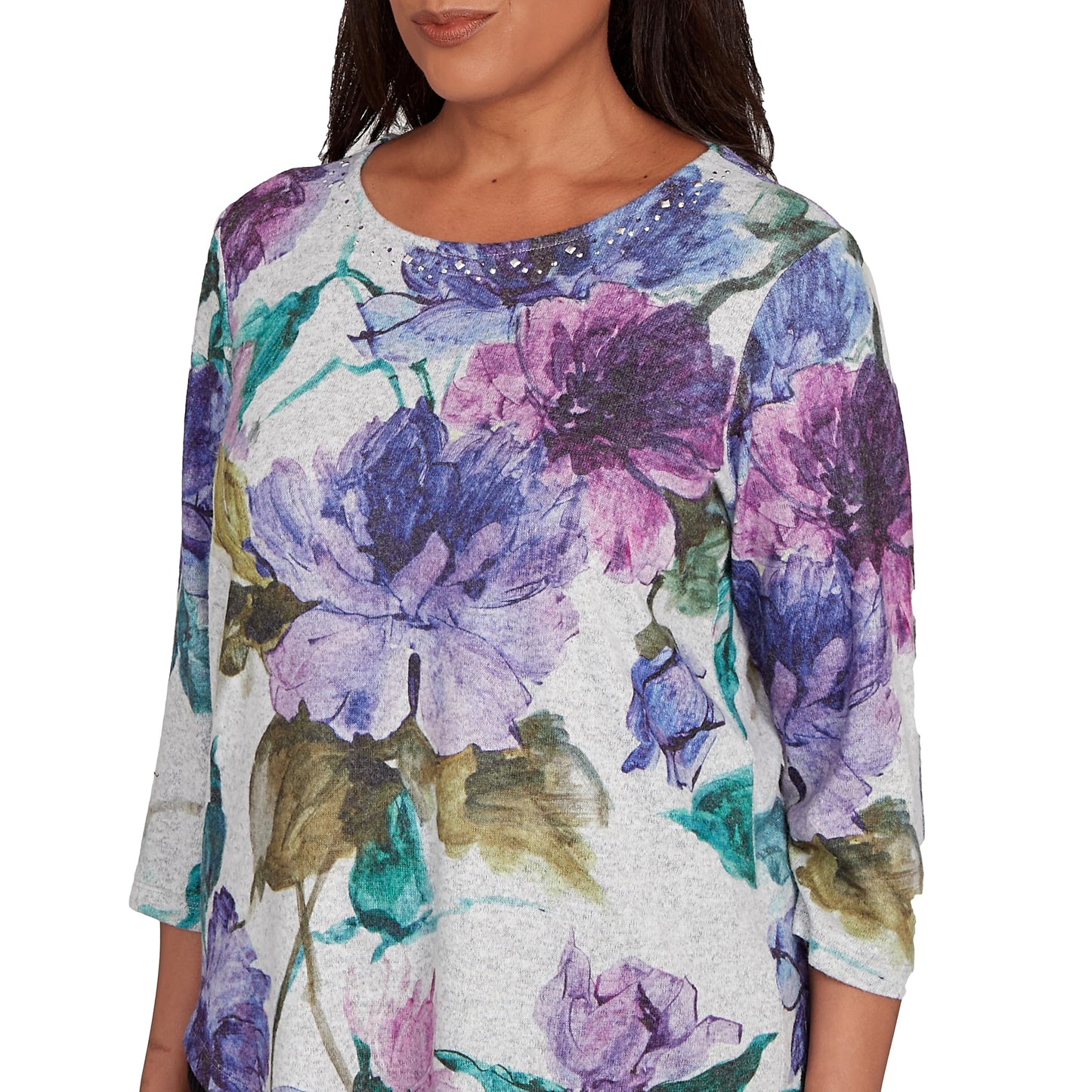 Asymmetrical Watercolor Flower Top