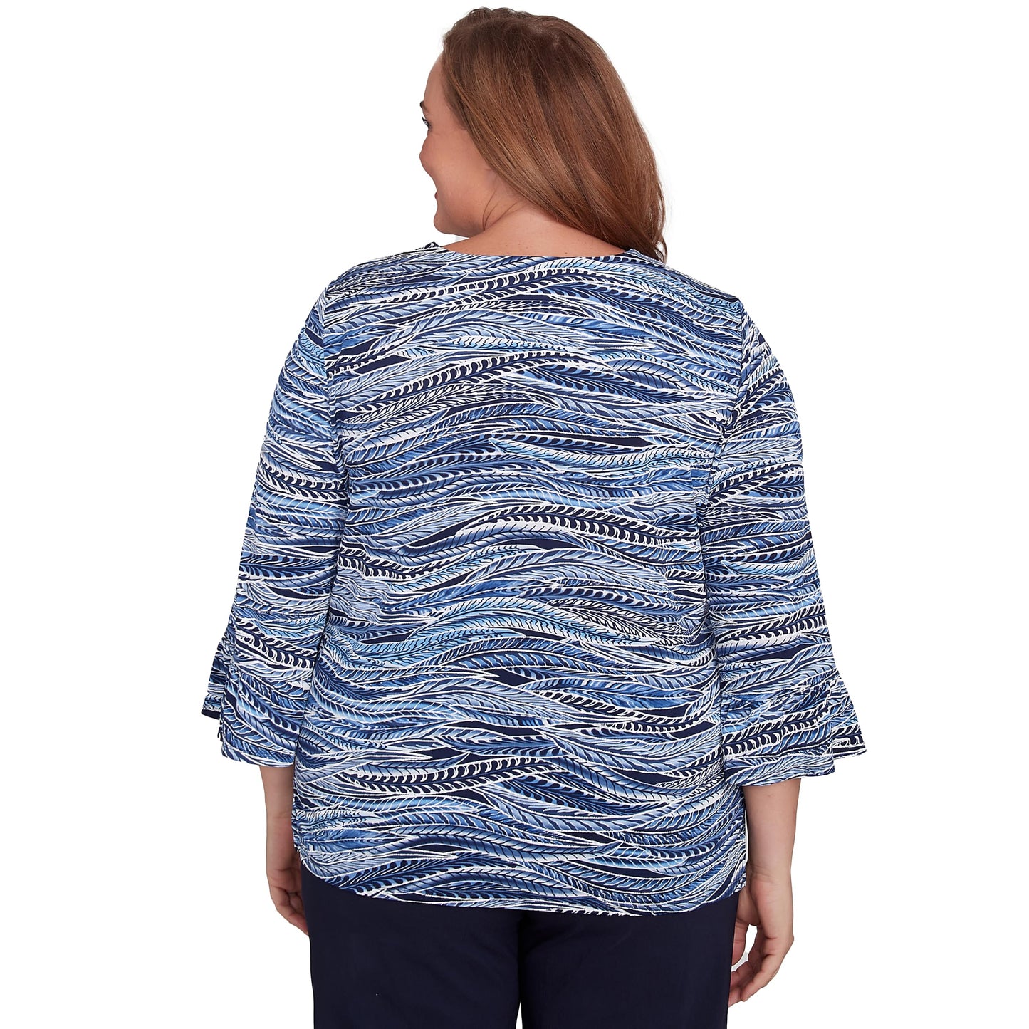 Beaded Split Neck Feathers Top
