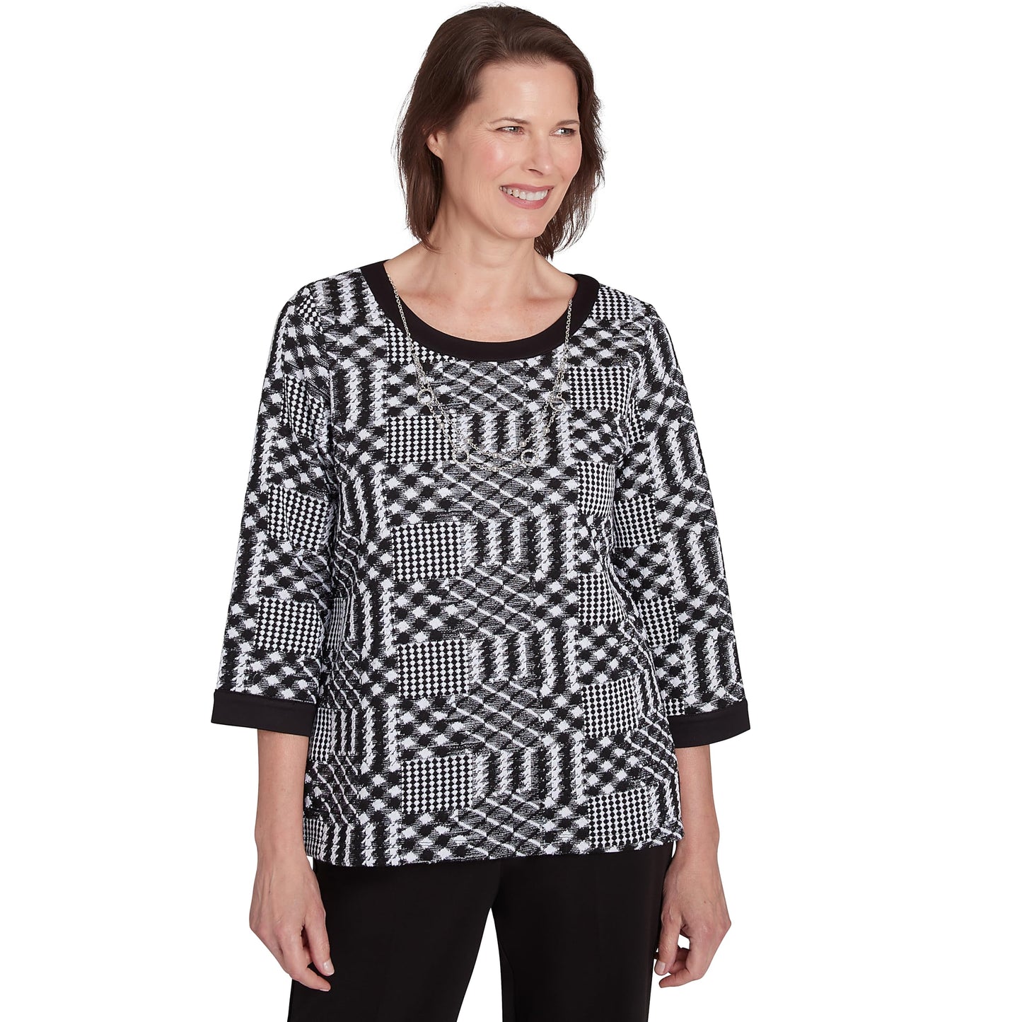 Alfred Dunner Runway Ready (US, Alpha, Small, Regular, Regular, Standard, Multi/Black)