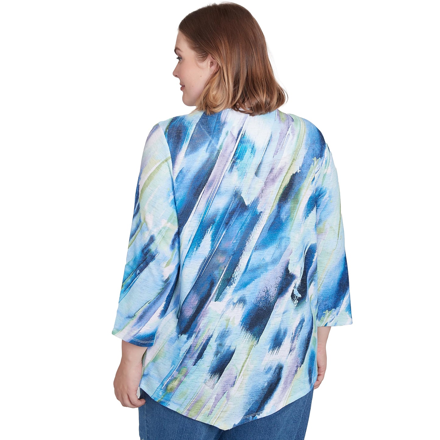 Diagonal Brushstroke Top with Necklace