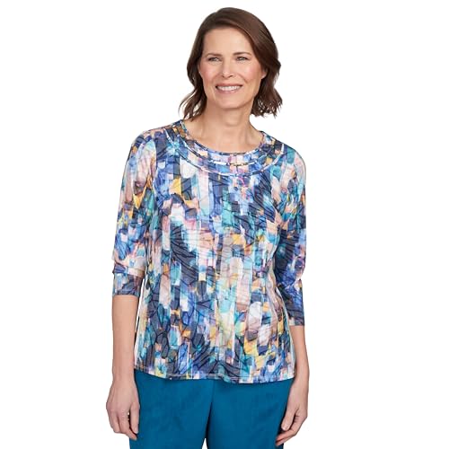 Alfred Dunner Brushstroke Lightweight Top