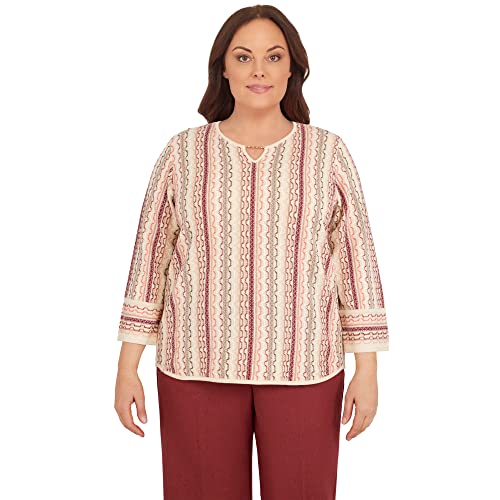 Alfred Dunner Women's Plus-Size Vertical Texture Sweater Size 3X Multi