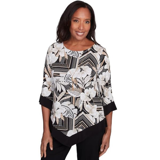 Alfred Dunner Classic Patch Floral with Border Polyester