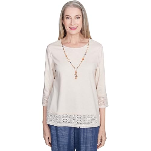 Alfred Dunner Lace Trimmed TopCotton/Polyester