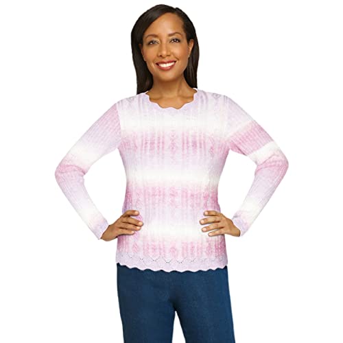 Alfred Dunner Women's Plus-Size Casual Ombre Lightweight Sweater Size 3X Purple