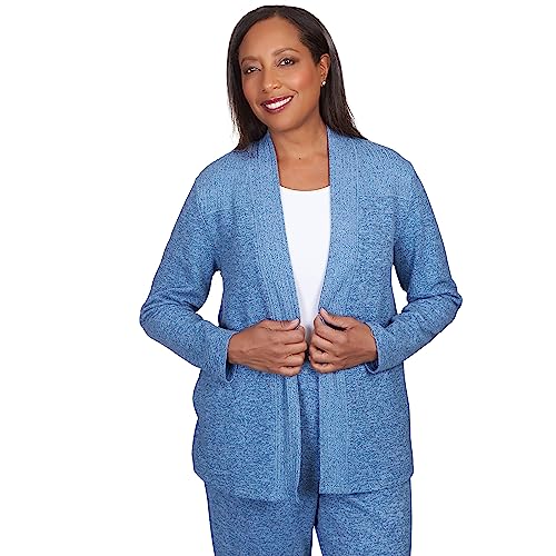 Alfred Dunner Women's Casual Open Front Cardigan Size S Wedgewood