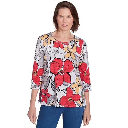 Alfred Dunner Key Item Classic Cotton Floral Top