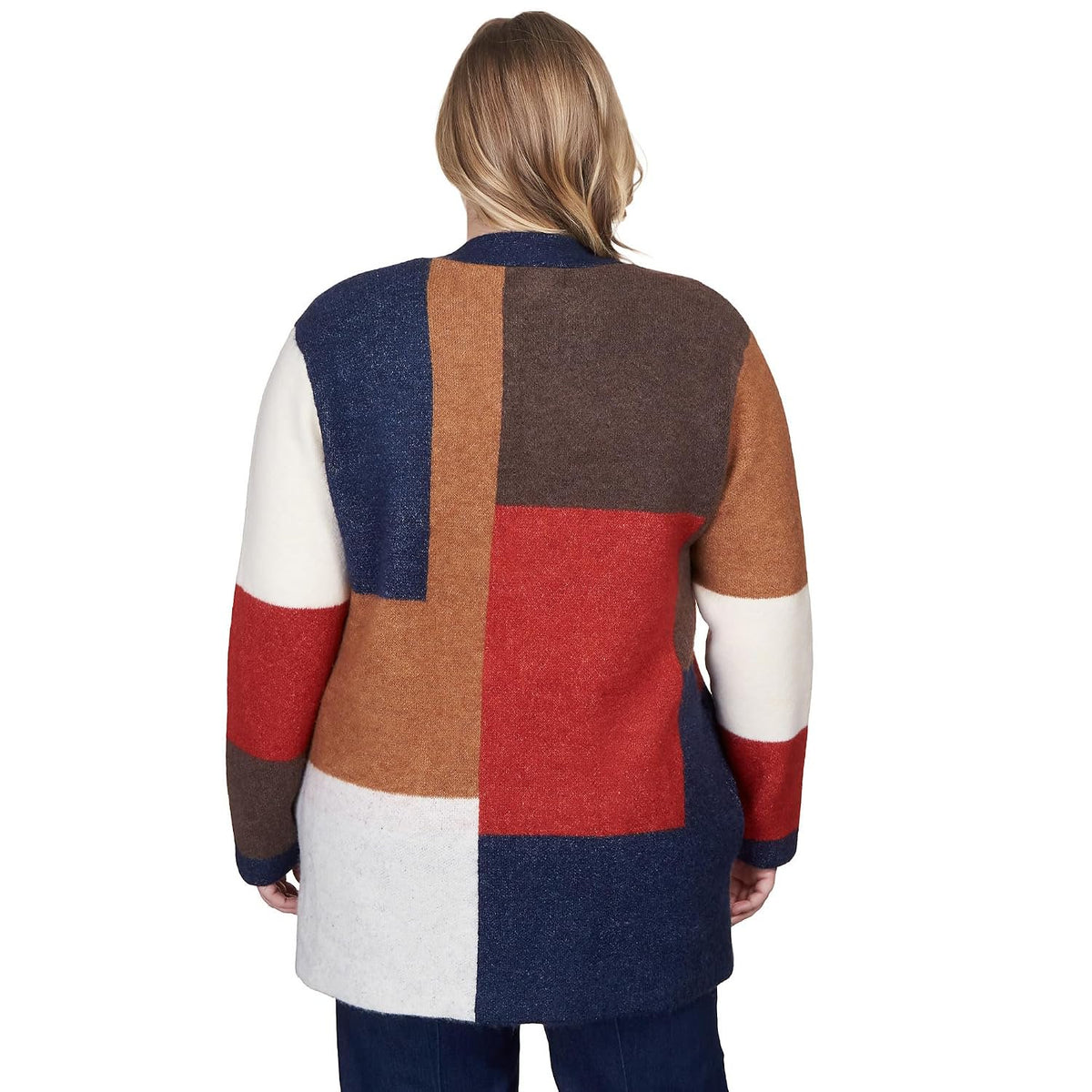Alfred Dunner Women's Plus-Size Autumn Colorblock Cardigan Size 3X Multi