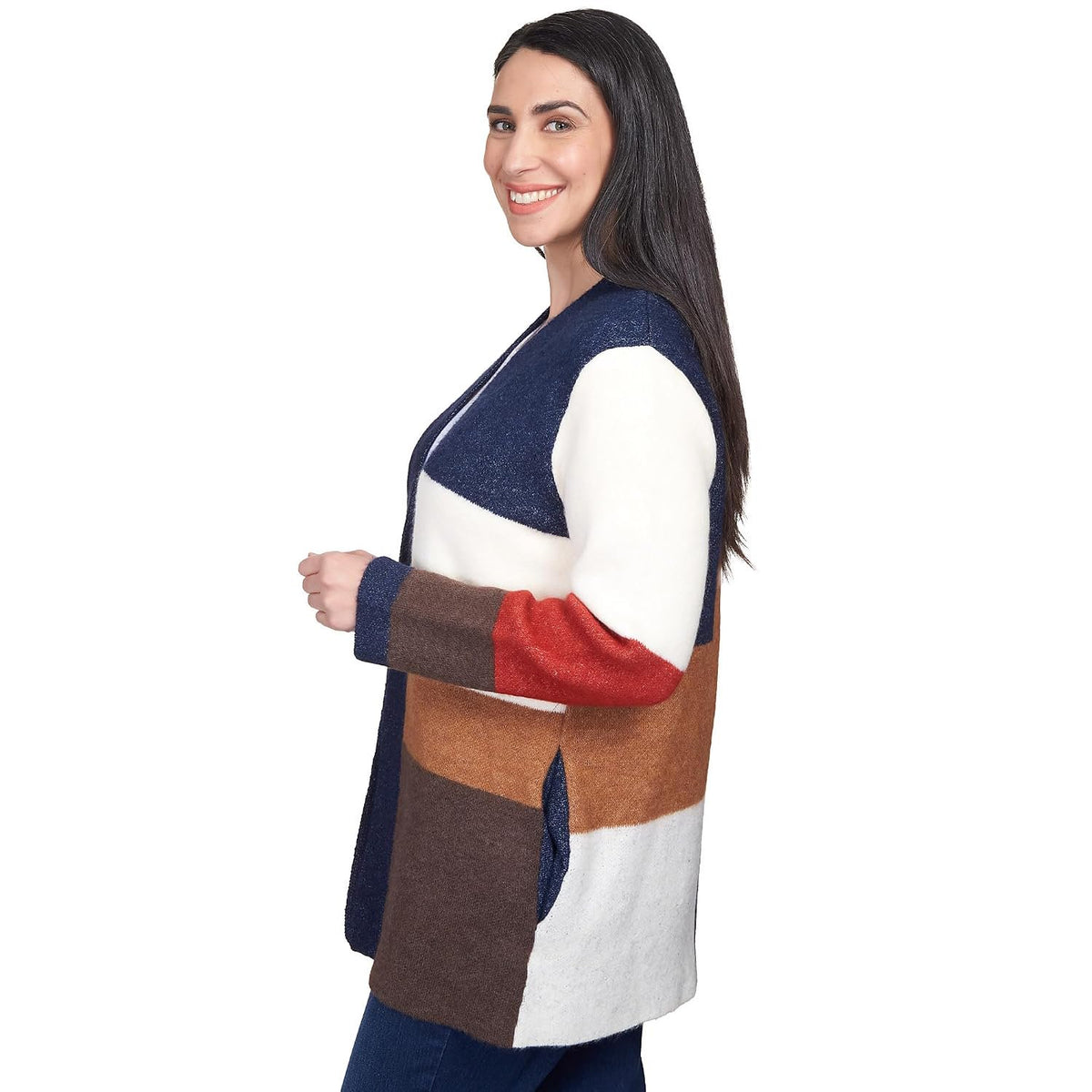 Alfred Dunner Women's Autumn Colorblock Cardigan Size XL Multi