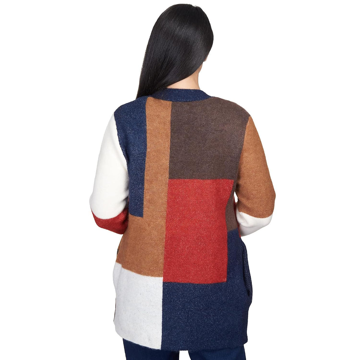 Alfred Dunner Women's Autumn Colorblock Cardigan Size XL Multi