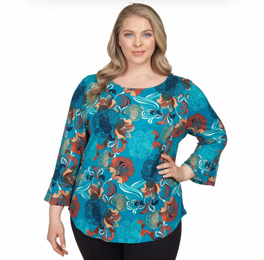 Ruby Rd. Folral Top Soft to Touch Rayon/Spandex
