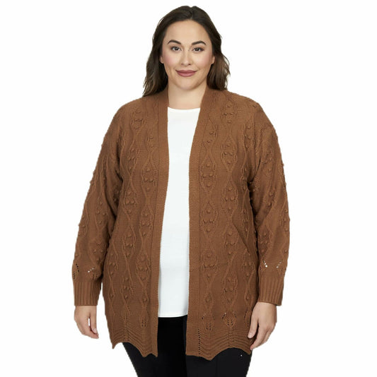 Ruby Rd. Fall Open Cardigan Pointelle All Acrylic