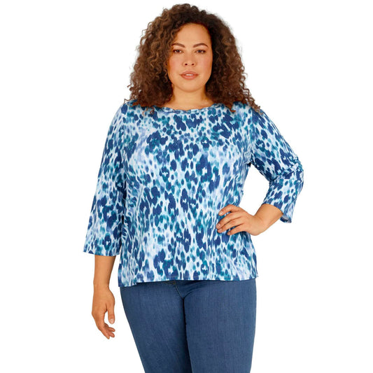 Alfred Dunner Women's Plus-Size Playful Animal Print Top